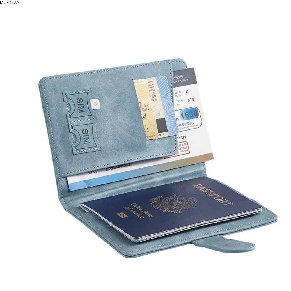 Bao Da Passport Thời Trang, MUERRAY, Có Khe Cắm Thẻ SIM, Khóa Nam Châm, Đa Chức Năng, Chặn RFID, Ví Đựng Thẻ, Thích Hợp Cho Vé Khuyến Mãi Chuyến Bay, Kẹp Chứng Minh Thư ID, Thẻ Ngân Hàng Và Tín Dụng
