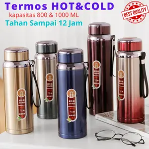 Termos Botol Air Minum Stainless Premium Panas Dingin 800 1000 ML Tahan 12 Jam Vacuum Flask Hot & Cold Coffee