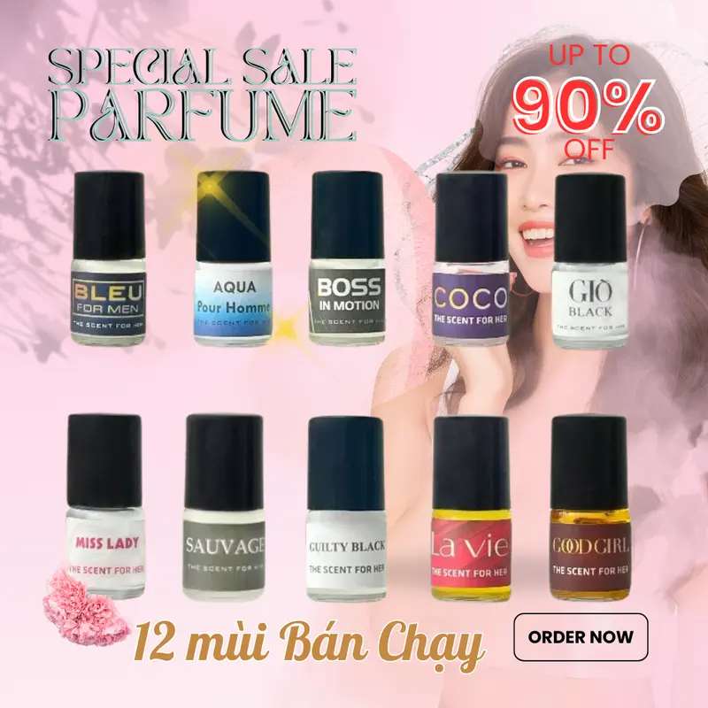 [Deal Sock 1k] Bộ sản phẩm nước hoa nam-nữ chất lượng cao,set nước hoa tester dạng lăn, lưu hương lâu từ 6-8h đổi trả miễn phí chính hãng mini 3ml 1