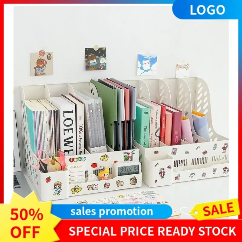 Creative ins โฟลเดอร์เดสก์ท็อปชั้นวางหนังสือน่ารักนักเรียน bookend หอพักโต๊ะหนังสือโฟลเดอร์