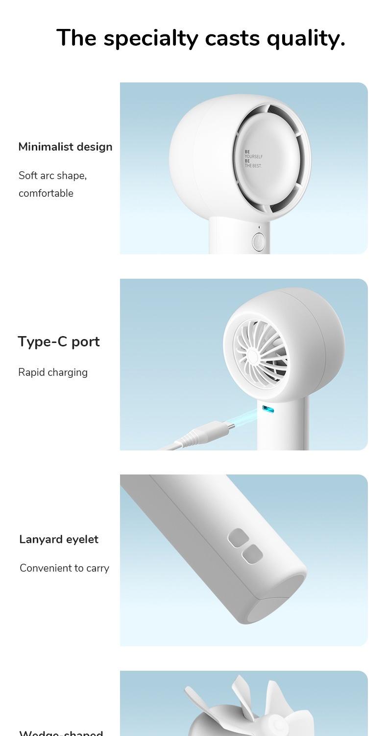 Product Introduction of JISULIFE Mini Fan Portable Leafless Pocket Fan USB Rechargeable 4500mAh Battery Desk Fan Strong Wind Mobile 16
