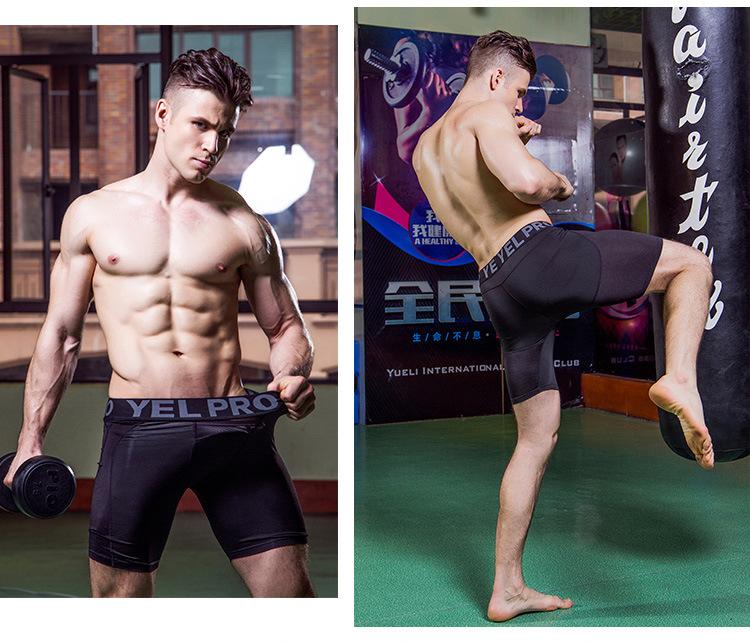 Product Introduction of Men'S Sports Shorts Fitness Training Running Elastic Quick-Drying Mesh Breathable Tight Shorts 3