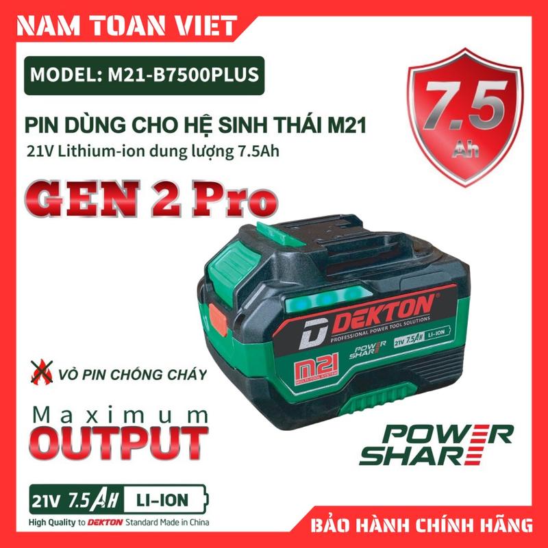 Pin Dekton M21 PLUS dung lượng 21v từ 2.0Ah - 7.5Ah