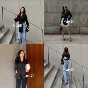 Atwell Apparel - Kendall Blazer Wanita With Belt - Atasan Casual Tangan Panjang