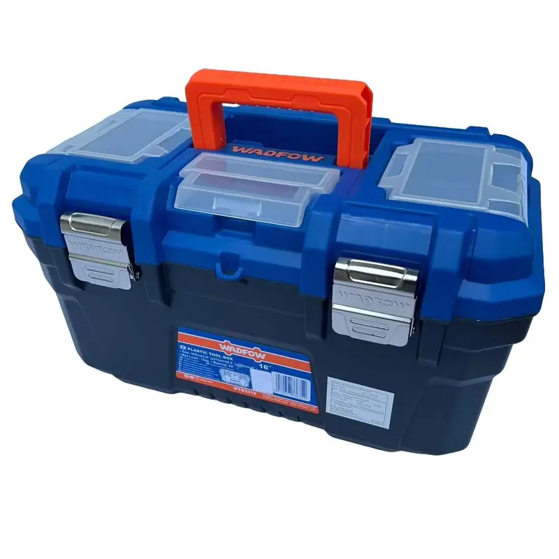 Thùng đựng đồ nghề đa năng WADFOW 16 inch | hộp đồ nghề/dụng cụ 5 ngăn nhựa PP chịu lực cao, chống va đập, khóa kim loại hoặc khóa sắt XTOOLs 5