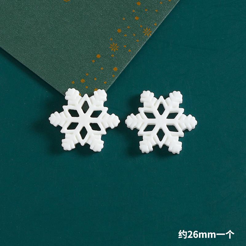 Product Introduction of 10pcs Christmas resin accessories glitter semi transparent snowflakes DIY phone cases, hair clips, holes, shoes, refrigerator patches, car keys, small ornaments, decorations 6