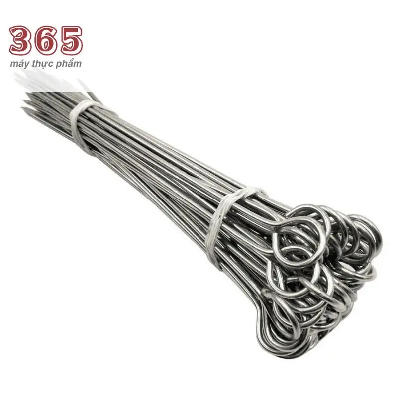 Combo 10 xiên khâu bụng vịt, kim khâu bụng vịt quay, xiên thịt mini dài 17cm lu 1