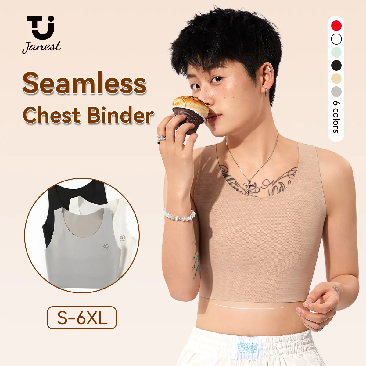 Pullover Chest Binder Tomboy Sportswear  Breathable Sports Bra No Trace Breast Binder Super Thin Sports Bra Shapewear