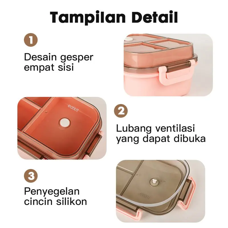 【Medan Ready Stock】Eatkit 3in1 Lunch Box Set | Kotak Makan 2 Tingkat 3 Sekat Anti Tumpah | Lunch Box Susun Free Sendok Garpu Portable | BPA Free【COD】 【Medan Ready Stock】Eatkit 3in1 Lunch Box Set | Kotak Makan 2 Tingkat 3 Sekat Anti Tumpah | Lunch Box Susun Free Sendok Garpu Portable | BPA Free【COD】