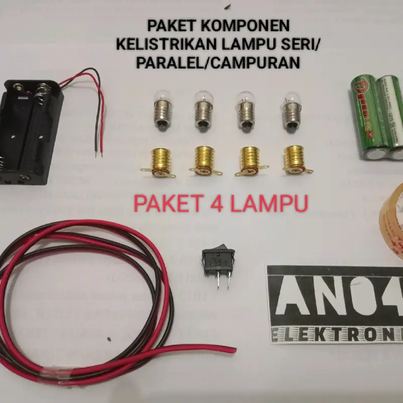 PAKET LAMPU BOHLAM SENTER SERI PARALEL CAMPURAN PRAKARYA ANAK SD SMP 1