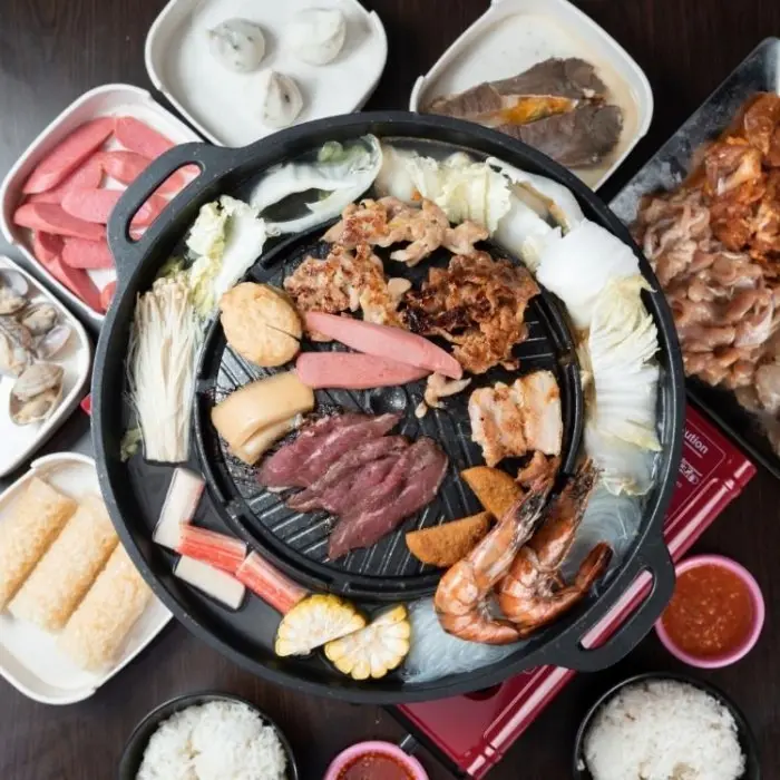 Happy Home Sukiyaki Bulgogi Pan 2 in 1 Panci Steamboat Marble Grill Pan Shabu Sonifer 6