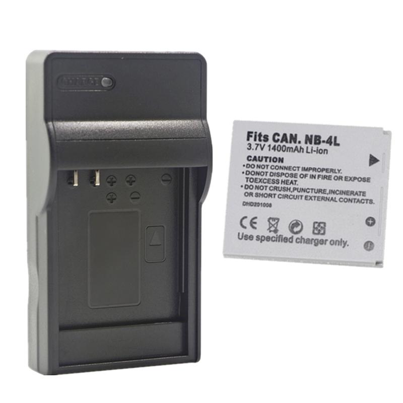 Batterie NB-4L 1200mAh + Chargeur LCD USB Pour Canon IXUS 50 55 60 65 75 80 100 110 115 120 130 IS 117 220 225