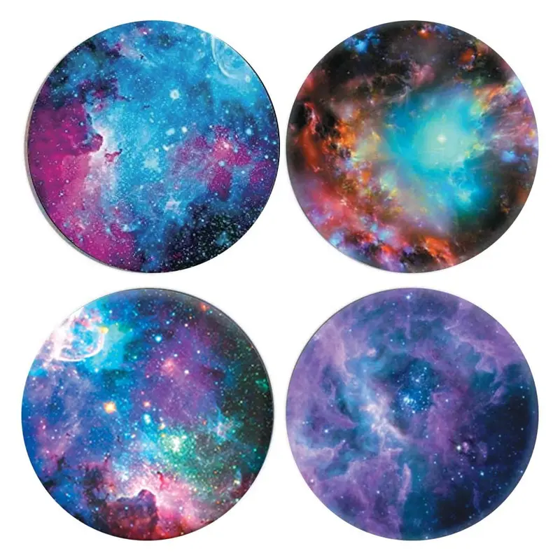 Foldable Expanding Cell Phone Stand, Starry Sky Pattern Round Phone Holder For Smartphone Tablet 0