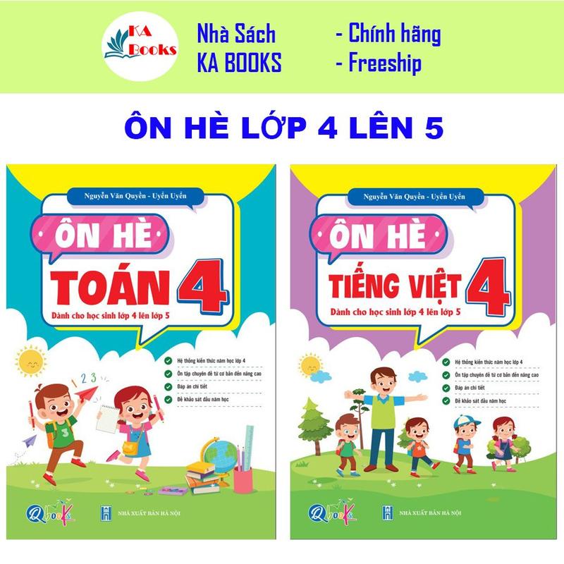 Sách - Combo Ôn Hè Toán và Tiếng Việt 4 - Chương Trình Mới - Dành cho học sinh lớp 4 lên 5 (2 cuốn