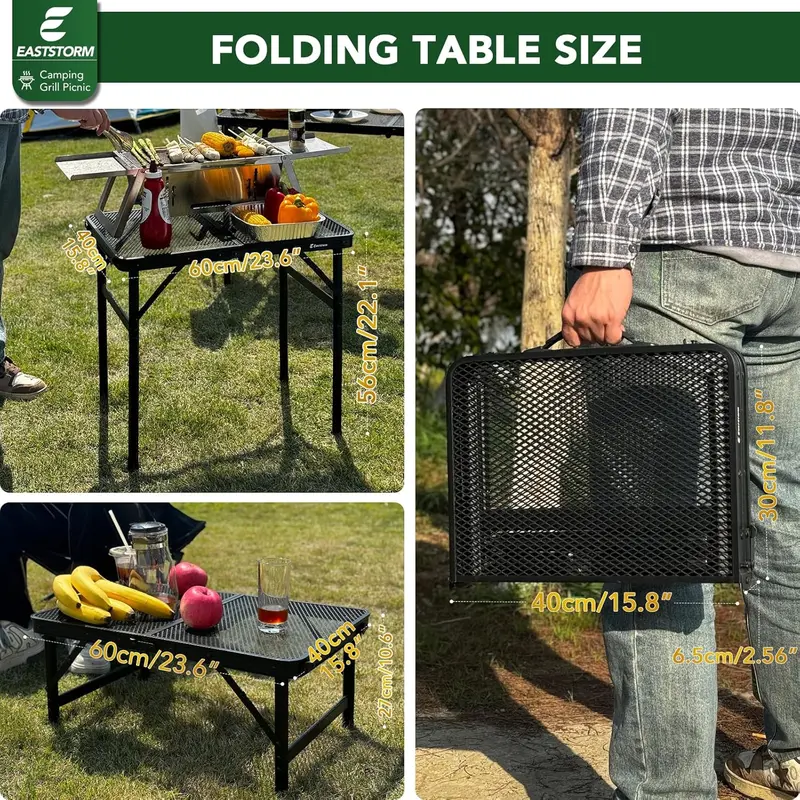 Camping BBQ Table Outdoor Folding Picnic Table 23.6"x 15.7"- Portable, Compact & Foldable for Easy Storage - Great for Picnic, Garden, Patio, Dining, Party, Market 3