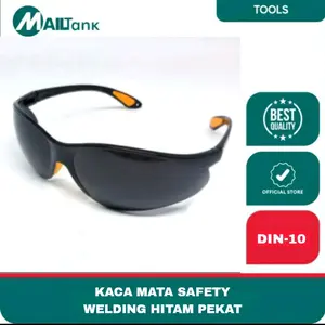 kacamata safety welding las hitam pekat dn10