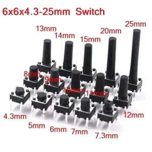 tactile switch 4pin 6x6 push button 100pcs