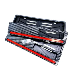 Cover Plat Nomor dudukan plat No Karbon List Merah Universal