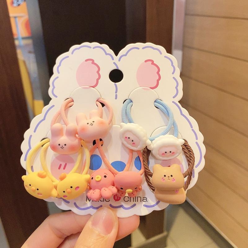Product Introduction of Wholesale 10pcs/lot Cute Cartoon Kids Hair Ties Children's Elastic Bands Headwear Lovely Kids Ponytail Holders Children's Hair Accessories Headbands Cute Head Decorations 7