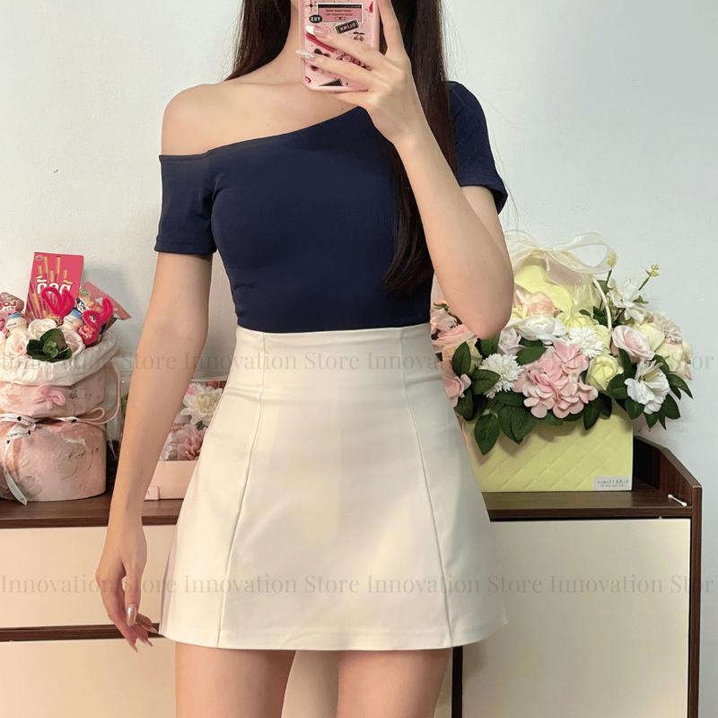 Chân Váy Chữ A Thêu Con Ong Cạp Lưng Cao BIG SIZE Chất Kaki Mềm Cao Cấp TA-88 Nữ Women Kem | BigBuy360 - bigbuy360.vn