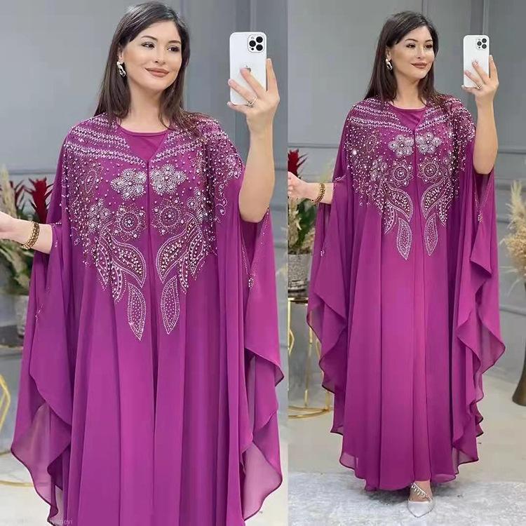 Product Introduction of 2024 Abayas for Women Dubai Luxury Chiffon Boubou Muslim Fashion Dress Caftan Wedding Party Occasions Long Abaya With Inner 5