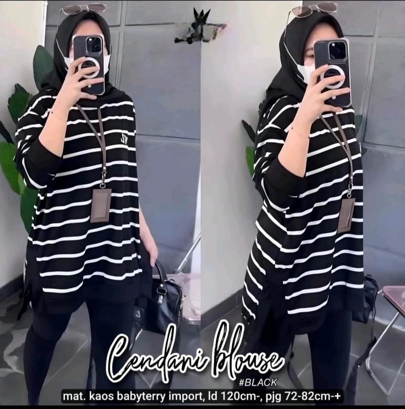 Product Introduction of baju Atasan kaos salur atasan kaos babytery oversize atasan wanita oversize atasan jumbo atasan wanita terkini 0