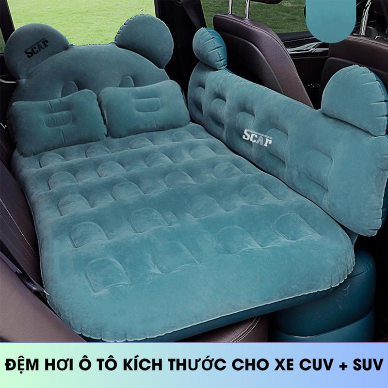 Đệm hơi, giường hơi ô tô Scar dáng chú chuột Mickey, phù hợp với xe 5-7 chỗ, túi chứa đồ tiện lợi đi kèm - Bag Camping Picnic Đi Cắm Trại