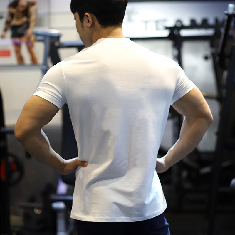 Product Introduction of 1Pcs Men's Summer Solid Color Slim Fit Elastic Loose Sports Short Sleeve 4