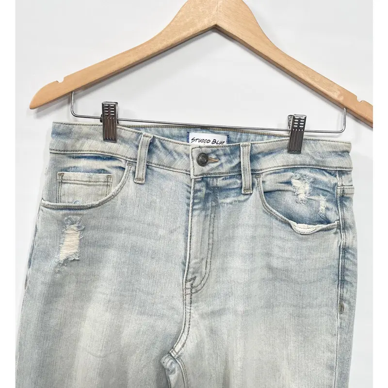 BRANDEDBYVITA #766 STUDIO BLUE FRANKIE MID RISE DISTRESSED GIRLFRIEND 5