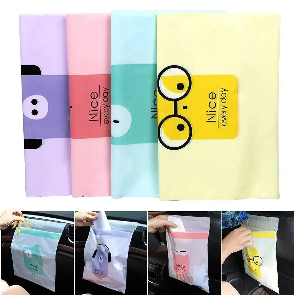 15PCS Easy Stick-On Disposable Car Trash Bag Leakproof Vomit Bag Beautiful Kitchen Storage Durable for Cars Home Kitchens Office