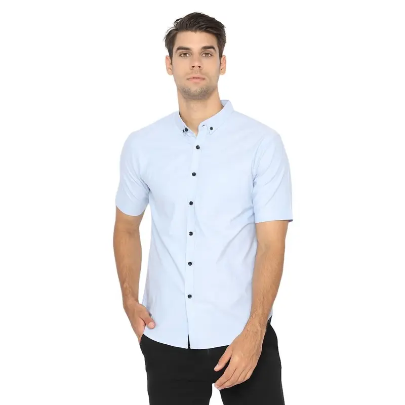 Helten Kemeja Kasual Pria Warna Merahbata Teracota Lengan Pendek Comfort Slim Katun Tekstur Distro Casual Slimfit Baju 8