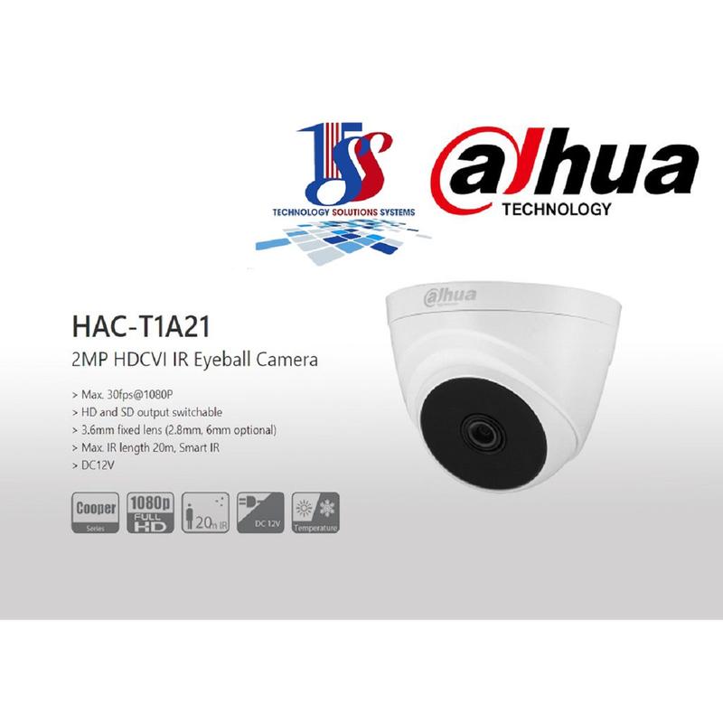 Camera DAHUA HDCVI analog (dùng dây tín hiệu ) 2.0 Megapixel, camera dome T1A21P, hồng ngoại 20m, vỏ nhựa – Hàng chính hãng Bảo hành 24 tháng