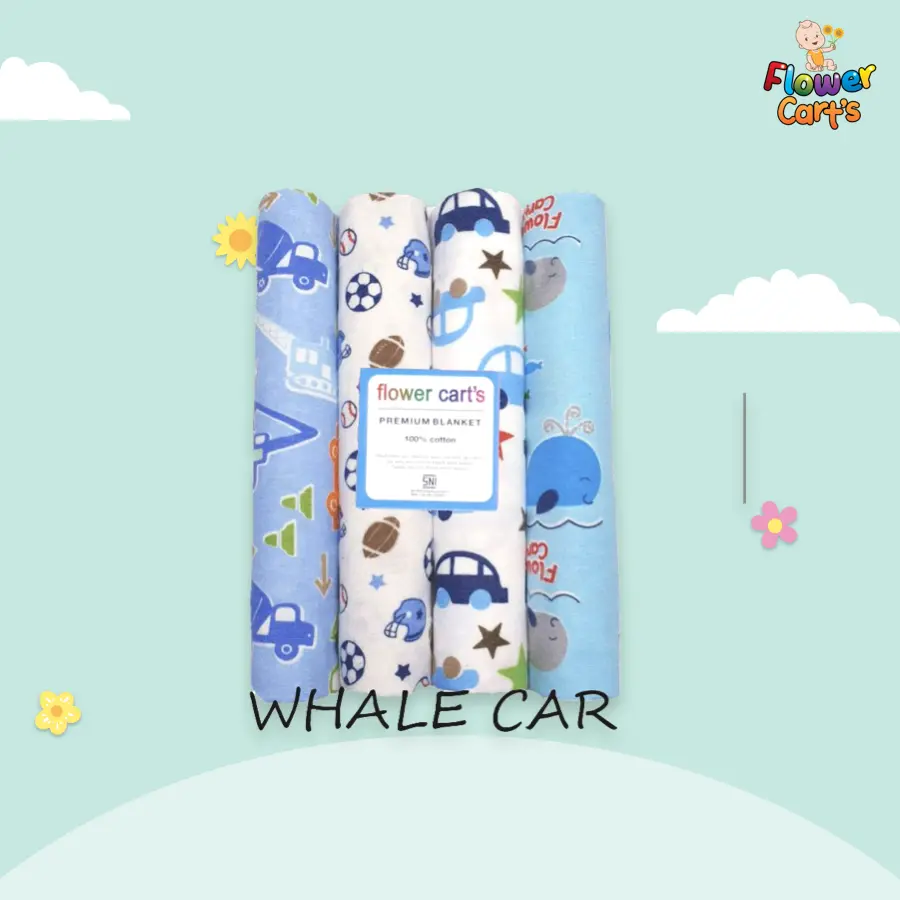 Flower Cart's Bedong 4 in 1 Motif bebas 102 X 72 cm / 4 Pcs Flower Cart's Bedong 4 in 1 Motif bebas 102 X 72 cm / 4 Pcs