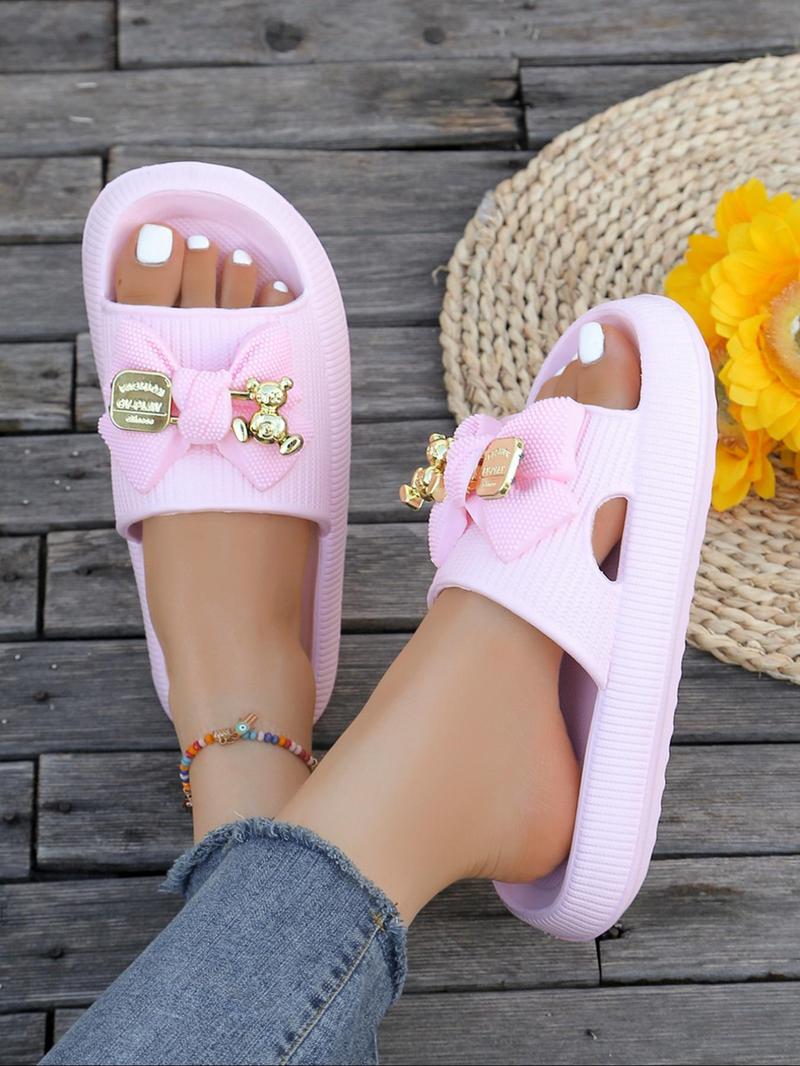 Product Introduction of Women's Cute Bear Design Slides, Casual Comfortable Home Slippers, Non-slip Soft Slippers for Indoor & Outdoor Wear 1
