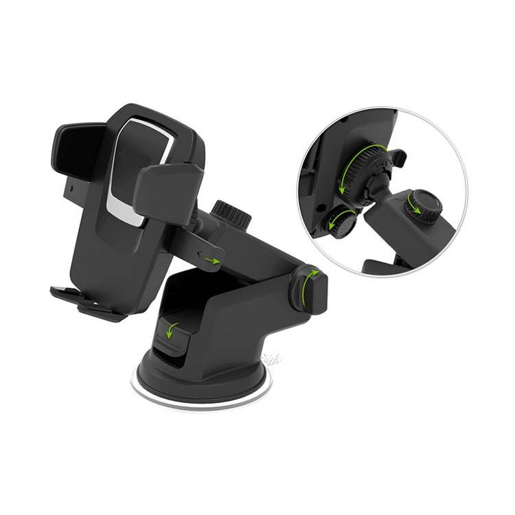 Giá đỡ điện thoại trên ô tô loại hút chân không xoay 360 độ cao cấp, kẹp điện thoại trên ô tô có cần kéo dài 5