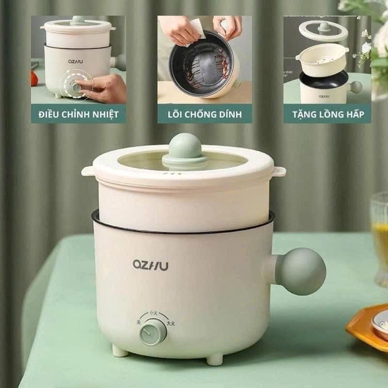 Nồi lẩu  đa năng mini có xửng hấp 2