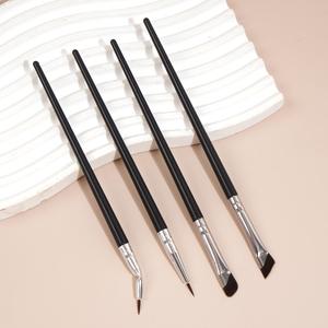 Set de brochas profesionales para maquillaje de ojos MAANGE, 4 piezas por set incluye brocha para delineador de ojos, brocha para sombra de ojos, brocha para cejas, herramienta de maquillaje para mujeres