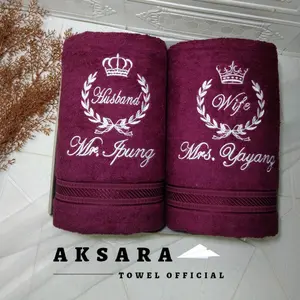 Handuk Couple gratis bordir plus box khusus mp uk.70x135 bebas nama suka-suka