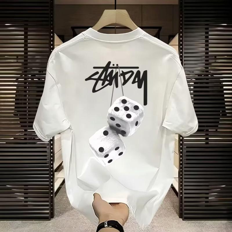 Áo Thun Cotton Thể Thao Hợp Xu hướng Dáng Rộng Rãi Và Thoải Mái, Áo Thun Cổ Tròn In Họa Tiết, Quần Áo Thường Ngày Và Thời Trang Áo Ngắn Tay Ngoại Cỡ Có Cỡ S-5XL 1
