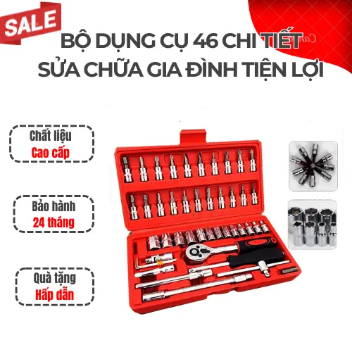 Bộ dụng cụ mở bulong ốc vít đa năng 46 chi tiết, Không han gỉ Hàng Mới