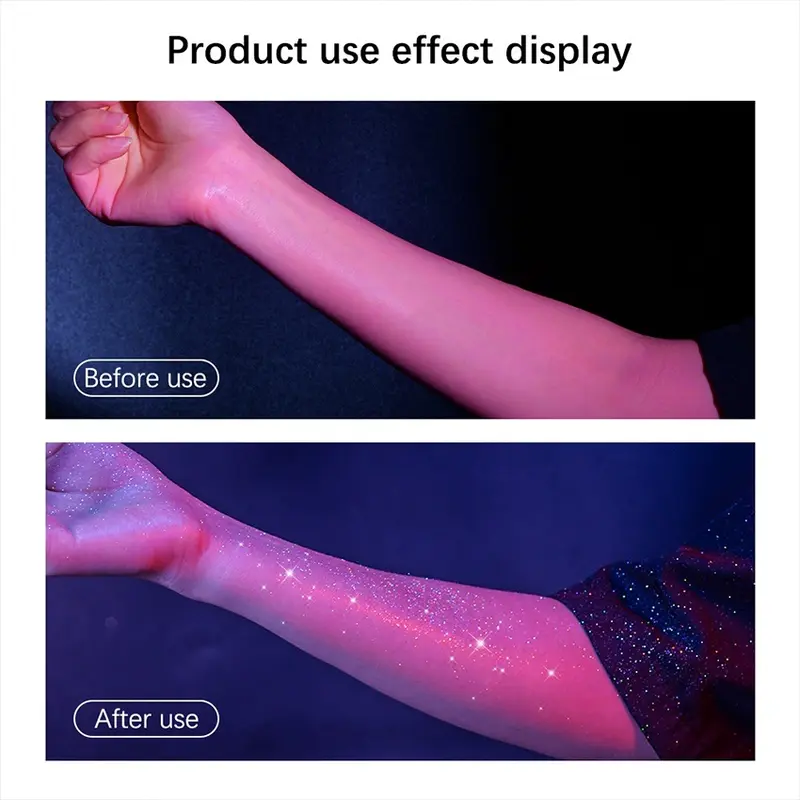 【Tersedia】Glitter Spray Highlighter Powder Shimmer Sparkle Powder Makeup for Face Body Hair Dress Prom Party 60ml 5
