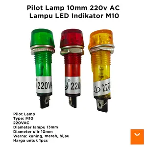 Pilot Lamp 10mm 220v AC Lampu Indikator M10