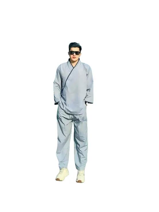 Đồ Lam Đi Chùa # MẪU NHẬTT  VIỀN  - VẢI KATE - TAY LỬNG - DÀNH CHO NAM Áo Menswear Sơ Mi Có Cổ