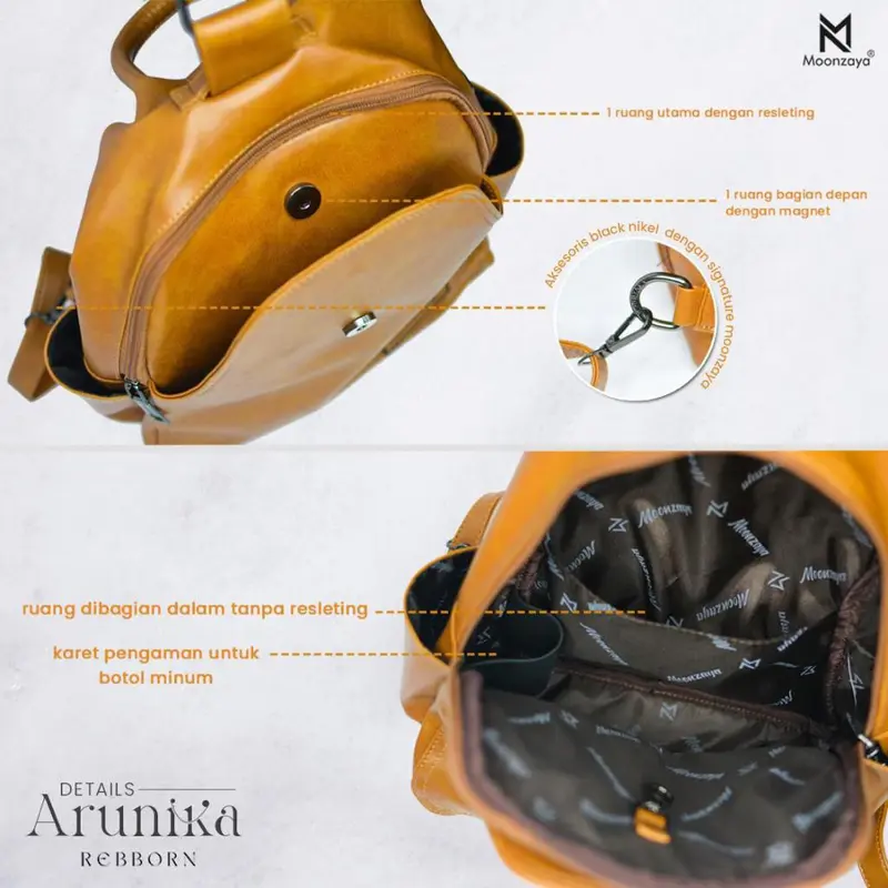 Ransel Backpack Wanita Arunika Moonzaya Bahaan Sintetic Leather 4