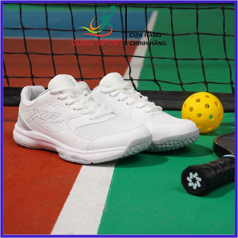 Giày Chơi Cầu Lông Bóng Chuyền Pickleball XP V200 Nam Nữ Chính Hãng Màu Trắng - Đế Eva Siêu Nhẹ Chơi Sân Bê Tông Tốt - Tặng Tất Dệt Kim Sneaker Sport