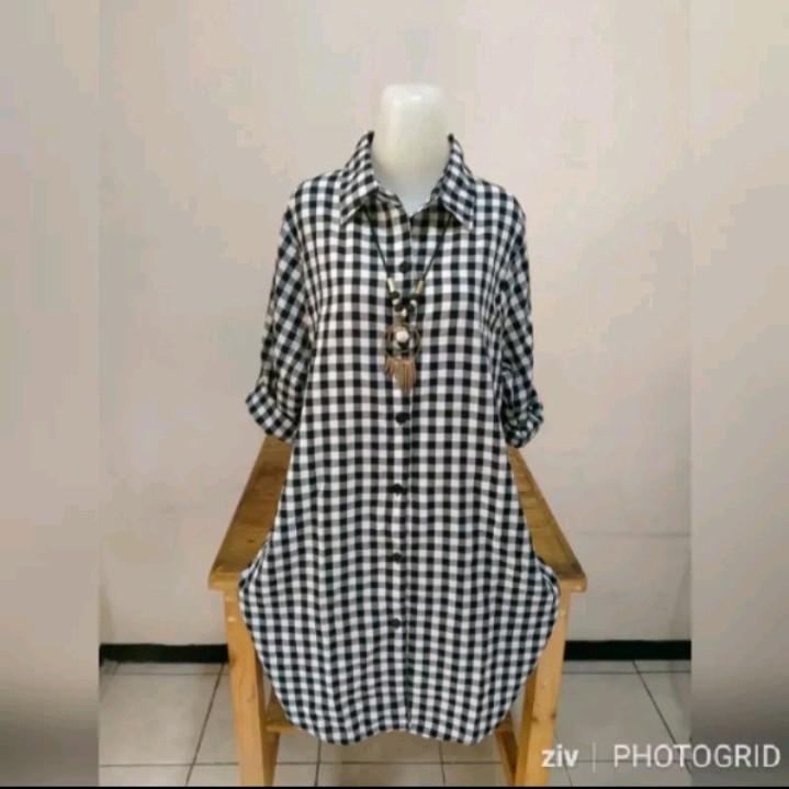 Tunik Wanita//Tunik motif Kotak  bahan Katun Lembut 8
