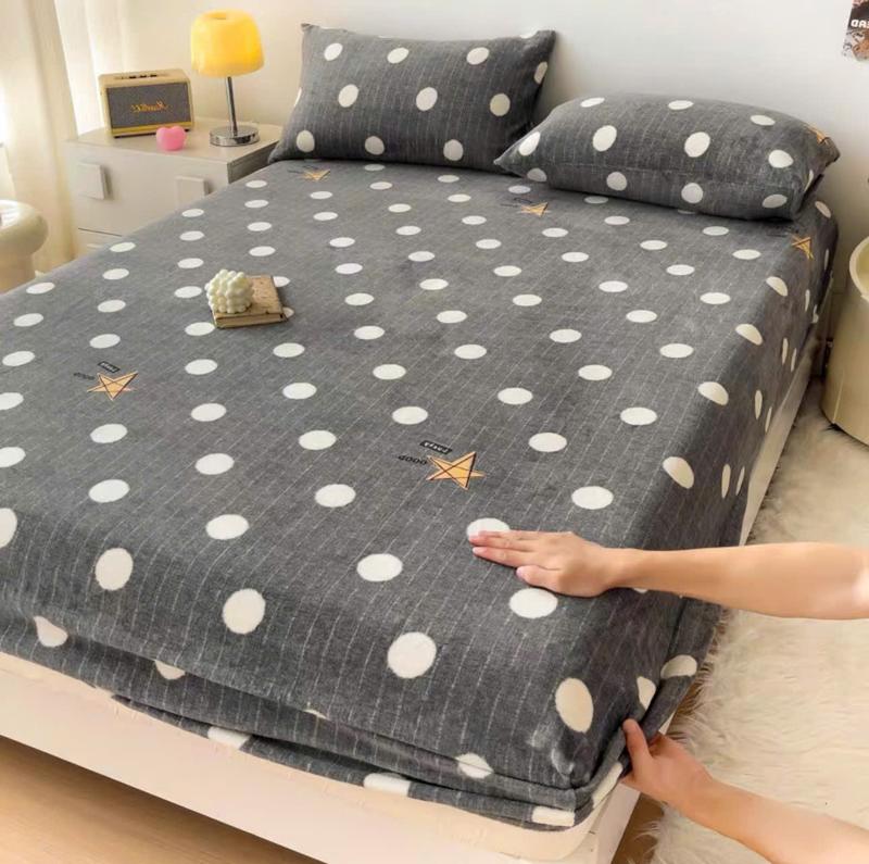 Bộ ga gối nỉ nhung trải giường họa tiết nhiều màu, ga nỉ nhung bo chun đủ size