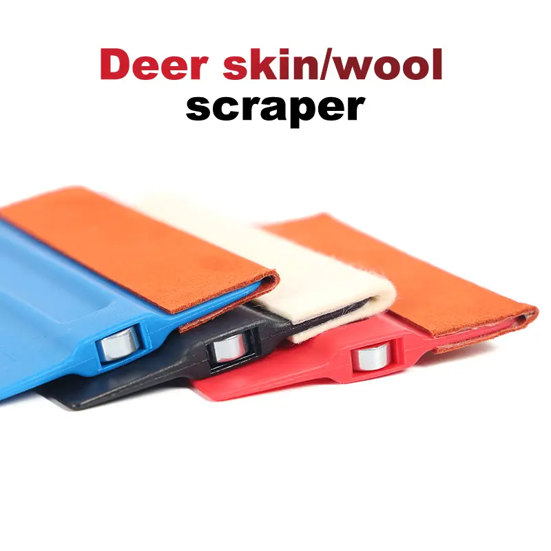 Car Accessories Magnetic Card Squeegee Vinyl Film Non-Scratch Scraper Window Tinting Scraper Suede Felt Cloth Edge Window Tinting Car Wrap Tool