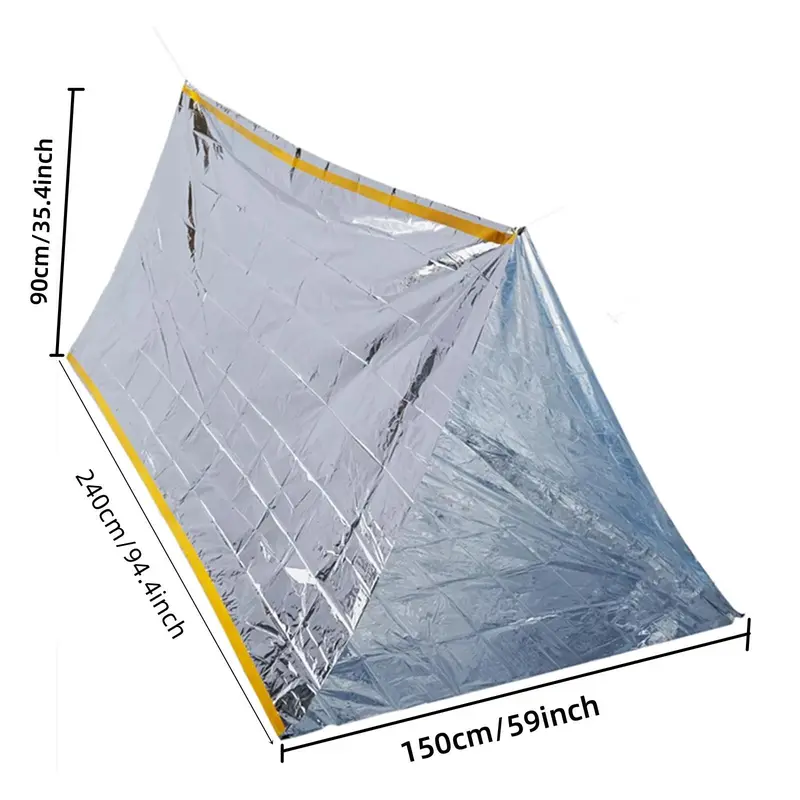 Emergency Survival Tent, Waterproof Polyester Film Warm Tube Tent, Suitable for Hiking Camping Outdoors 1