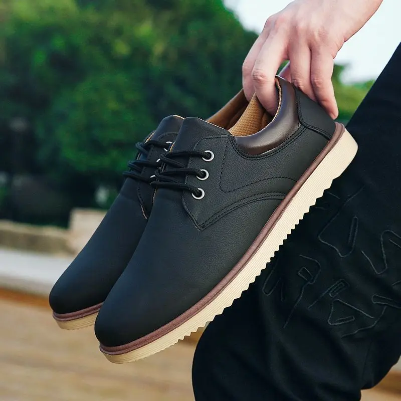 Men's Shoes 2024 Men's Non-Slip Work Shoes Waterproof Casual Leather Shoes Trendy Young Men's Shoes Trendy Shoes